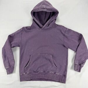 Ninth Hall Fundamentals Hoodie Purple Washed Organic Cotton‎ Pullover Womens M